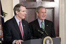 Portman with George W. Bush Rob portman with bush.jpg