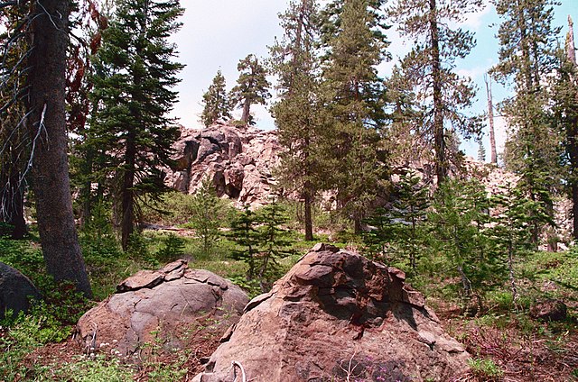 A rock mesa in Lassen National Forest, Caribou Wilderness, California