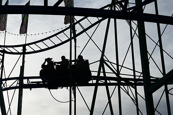 Roller coaster at fair 'Gallimarkt', Leer, East Frisia, Germany