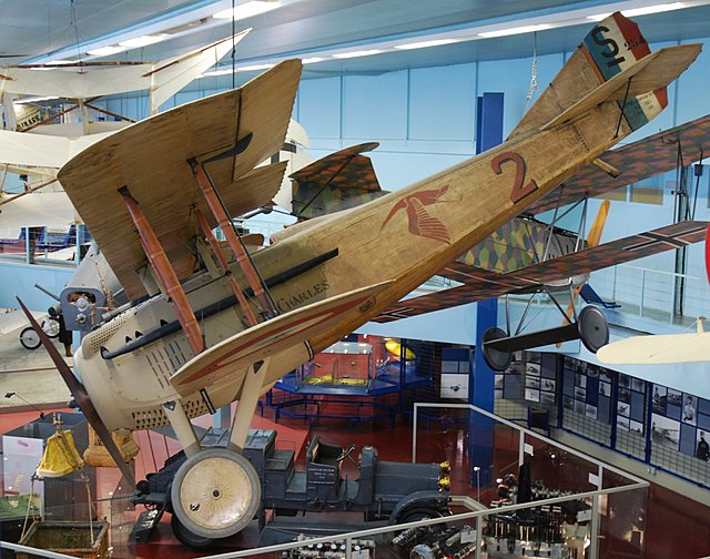 Georges Guynemer's original SPAD S.VII, nicknamed "Vieux Charles", preserved at Musée de l'Air et de l'Espace