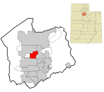 Salt Lake County Utah incorporated and unincorporated areas Taylorsville highlighted.svg