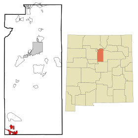 Santa Fe County New Mexico Incorporated and Unincorporated areas Edgewood Highlighted.svg