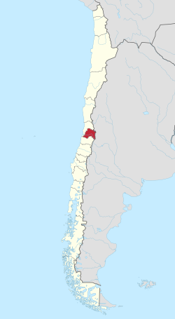 Santjago reģiona atrašanās vieta Čīlē