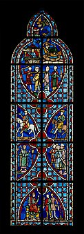 Scenes from the Legend of Saint Vincent of Saragossa; 1245–1247; pot-metal glass, vitreous paint, and lead; overall: 373.4 x 110.5 cm; Metropolitan Museum of Art (New York City)