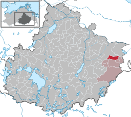 Läget för kommunen Schönbeck i Landkreis Mecklenburgische Seenplatte