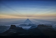 Conical shadow of Adam's Peak at sunrise (6:34 am).