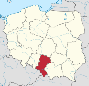 Voivodia da Silésia no mapa
