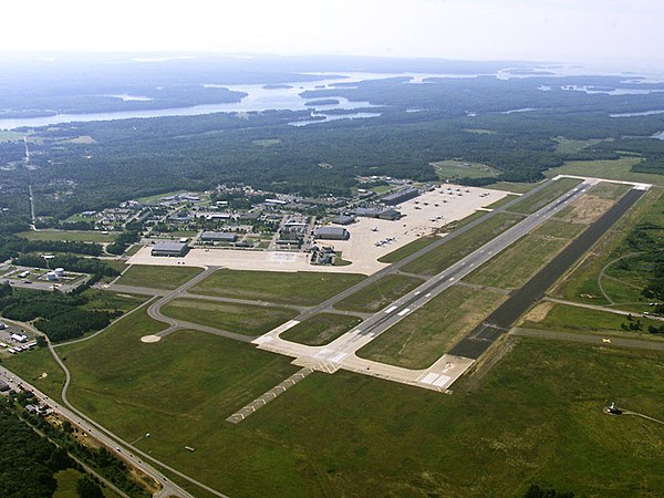 An aerial view of NAS Brunswick during 2008