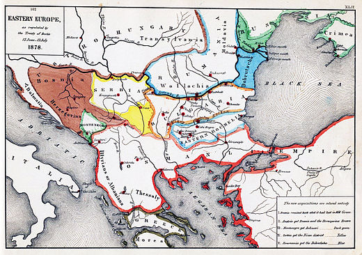 Grenzen op de Balkan na het Congres van Berlijn