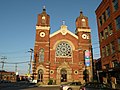 St. Stanislaus Kostka Roman Catholic Church, built in 1891, in the Strip District neighborhood of Pittsburgh, PA.