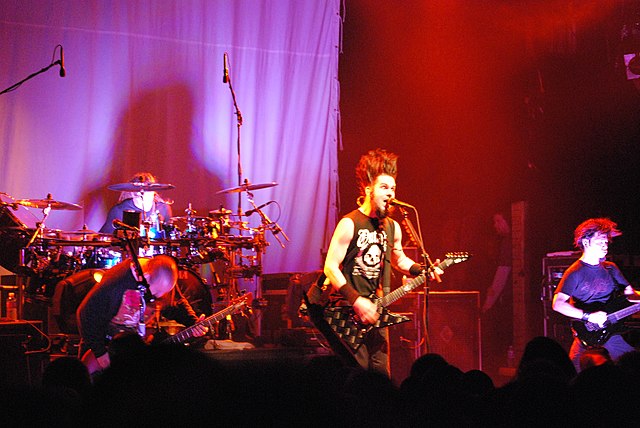 Static-X at 2007's Cannibal Killers tour. Members from left to right: Tony Campos, Nick Oshiro, Wayne Static, Koichi Fukuda.