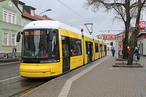 A Flexity at the last stop at Lustgarten