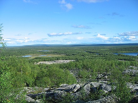 A view in 2007 to the south-east from Sturmbock-Stellung, a fortified German position in Finland 100 km (62 mi) from Norway