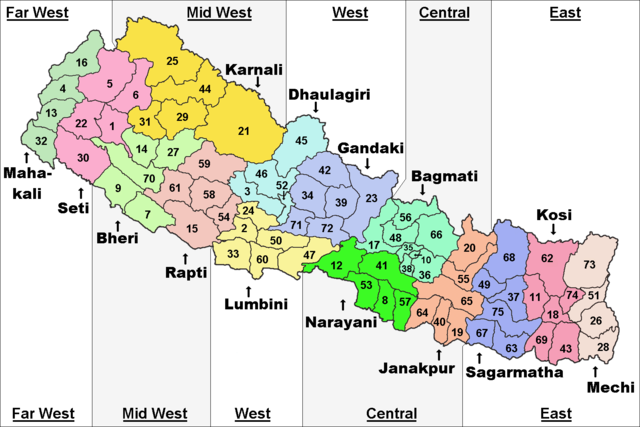 Districten van Nepal