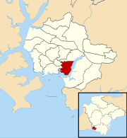 Location of Sutton and Mount Gould ward Sutton and Mount Gould ward in Plymouth 2003.svg