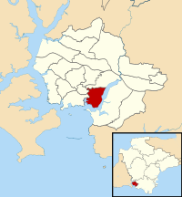 Location of Sutton and Mount Gould ward Sutton and Mount Gould ward in Plymouth 2003.svg