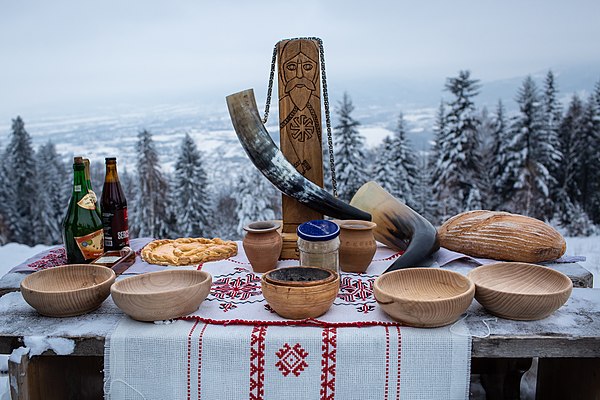 A Polish Rodnover outdoor altar.