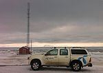 Telenors basstation för mobiltelefoni på Vestpynten på Hotellneset utanför Longyearbyen