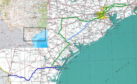Иллюстративное изображение участка Мексиканской железной дороги Техаса