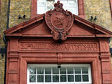 Terracotta doorway at the former Artists' Rifles HQ The Artists' Rifles HQ - geograph.org.uk - 777821.jpg