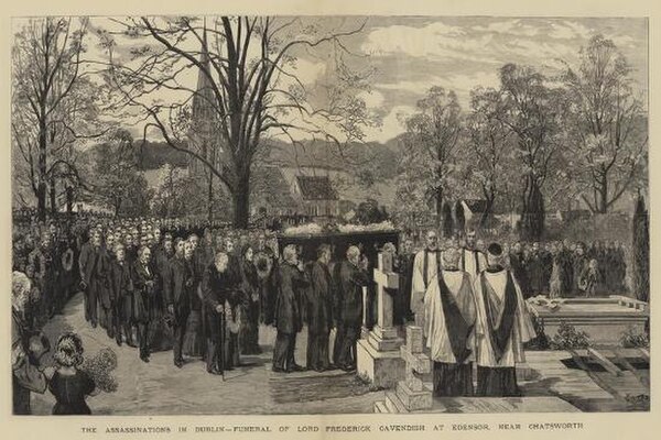 The funeral of Lord Frederick Charles Cavendish in St Peter's Churchyard, Edensor