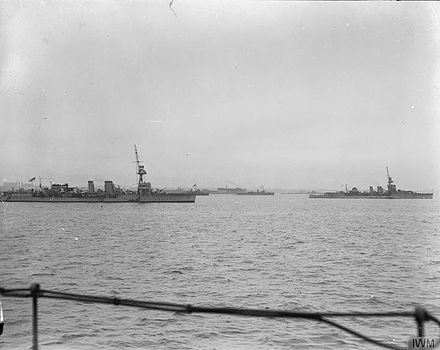 British Navy ships in Liepāja port, December 1918