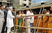 The Prime Minister Manmohan Singh at a relief camp, July 28, 2012 The Prime Minister, Dr. Manmohan Singh meeting the violence-hit of Kokrajhar district, at a relief camp, in Assam on July 28, 2012.jpg