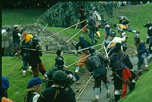 A Civil War re-enactment The Sealed Knot English Civil War reenactors at Knaresborough Castle 1999.jpg
