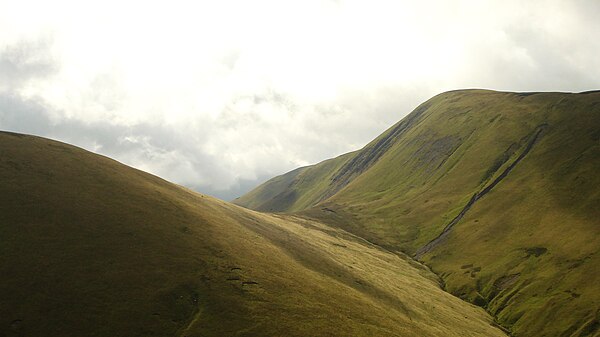 Col between Kensgriff and Yarlsidine in the Howgill Fells, England