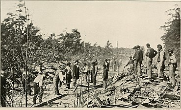 Repairing damage after a Confederate cavalry raid
