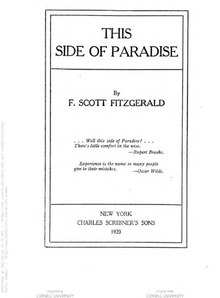 This Side of Paradise - Fitzgerald - 1920.djvu