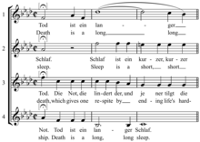 "Tod und Schlaf", a four voice round by Joseph Haydn Play Tod und Schlaf Haydn four voice round.png