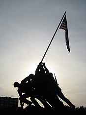 Silhouette of the Iwo Jima Memorial