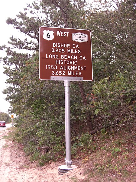 US 6's westbound facing terminus in Provincetown. This sign was erected in mid-2010