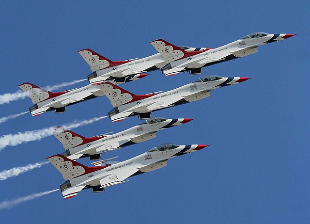 The USAF Thunderbirds at the dedication of the United States Air Force Memorial 14 October 2006