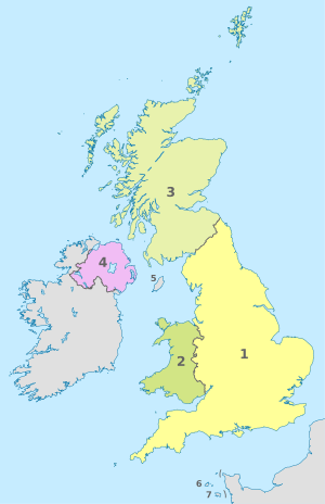 United Kingdom, administrative divisions - Nmbrs - colored.svg