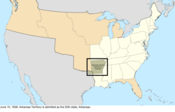 Карта перехода к Соединенным Штатам в центральной части Северной Америки 15 июня 1836 г.