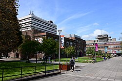 The main walk looking left onto the University of Hull campus.