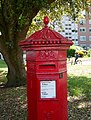 Letter box on Meyrick Road, Bournemouth, created in 1872. [176]