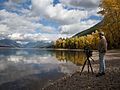 Videographer takes in the scenery at lake.jpg