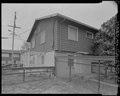 View of east end of north elevation of Building No. 38. Building No. 39 at left rear. Looking southwest - Easter Hill Village, Building No. 38, North side of Foothill Avneue, east of HABS CA-2783-AE-5.tif
