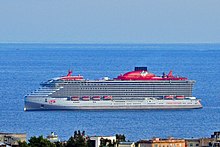 Scarlet Lady sailing from the Port of Genoa, 2020 Virgin Voyages - Scarlet Lady - In partenza dal porto di Genova - 25 09 2020.jpg