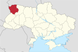 Volyn oblasts läge i Ukraina.