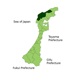 موقعیت Wajima در استان ایشیکاوا