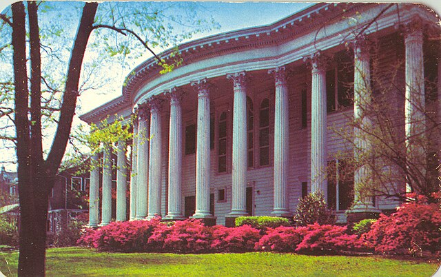 This was the main building of Washington Seminary in Atlanta, Georgia, on Peachtree Street, in use from 1912-1953.