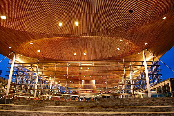 The Senedd, home to the Welsh Parliament