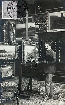 William Didier-Pouget circa 1907 in his studio, 12 Boulevard de Clichy, Paris.jpg