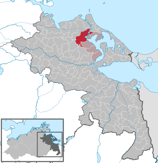 Elhelyezkedése Mecklenburg-Elő-Pomeránia térképén