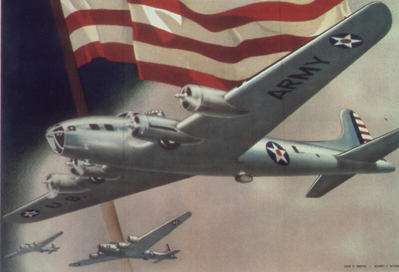 File:World War II aircraft art detail, "Keep 'em Flying' is Our Battle Cry! First Class Fighting Men Needed." - NARA - 513526 (cropped).jpg