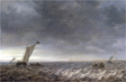 Парусные и гребные лодки в устье реки. 1640. Дерево, масло. Рейксмюсеум, Амстердам